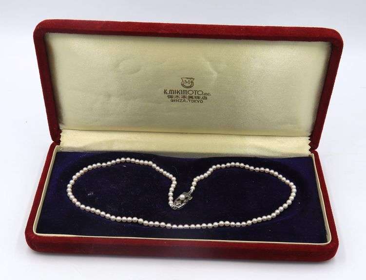 Vintage Mikimoto 3.5mm Pearl Strand Necklace with Sterling Silver Clasp