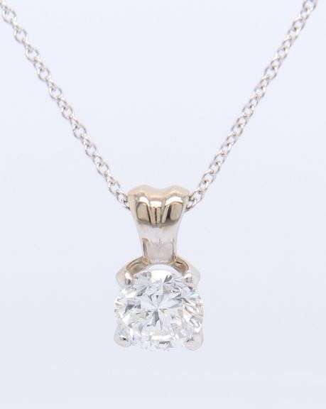 Delightful White Gold Laser Drilled Diamond Pendant on Chain