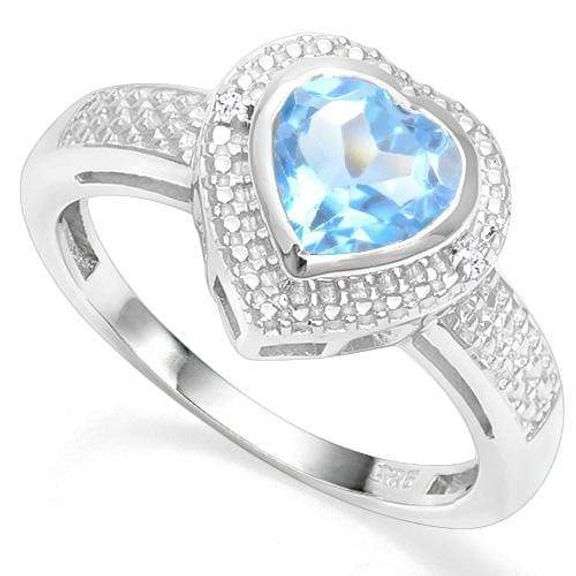 1.52 CT BABY SWISS BLUE TOPAZ STERLING SILVER RING