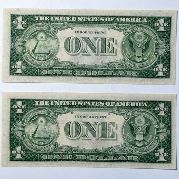 2 1935 G $ 1 CH CU Silver Certificates.
