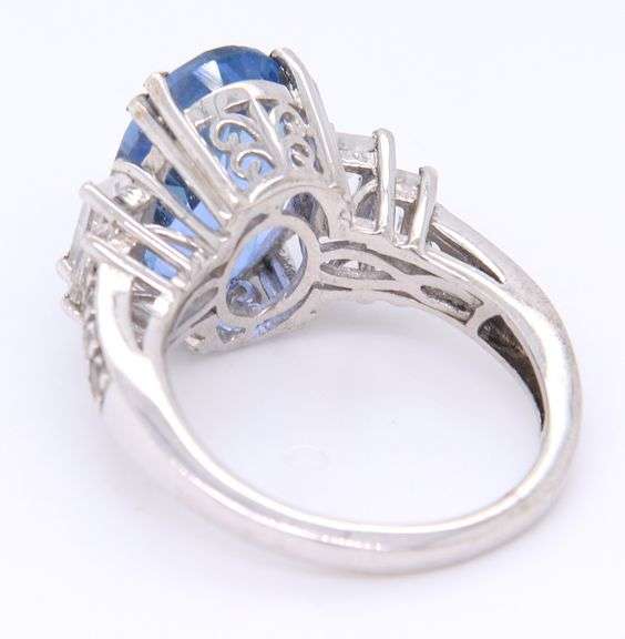 Sterling Silver Fancy Iolite CZ Cocktail Ring
