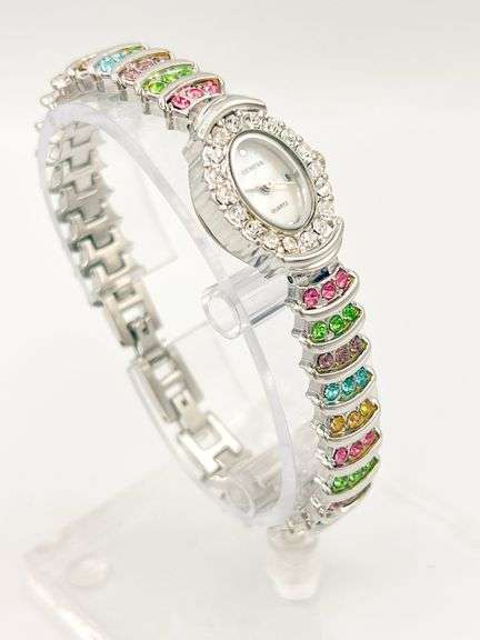 GROUP LOT OF 2X 18KT GOLD PLATED & GEMSTONE WATCHES- BRAND NEW!