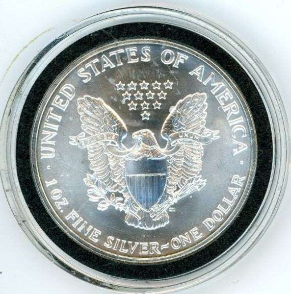 1990 American Silver Eagle in Custom Capsule