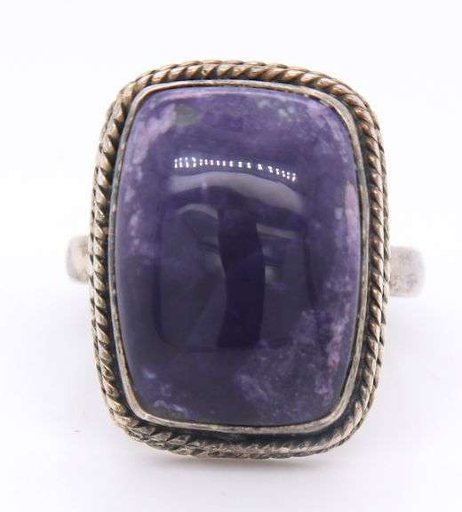 925 Sterling Silver Purple Stone Ring