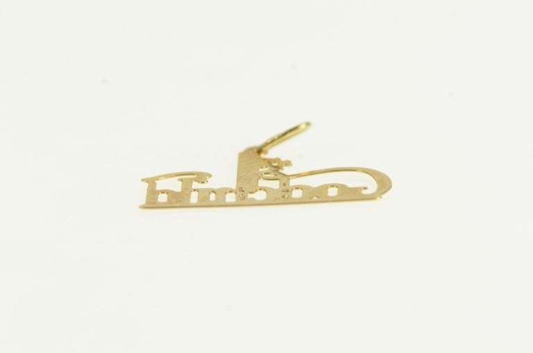 14K Yellow Gold #1 Number One Godchild Word Cut Out Charm/Pendant