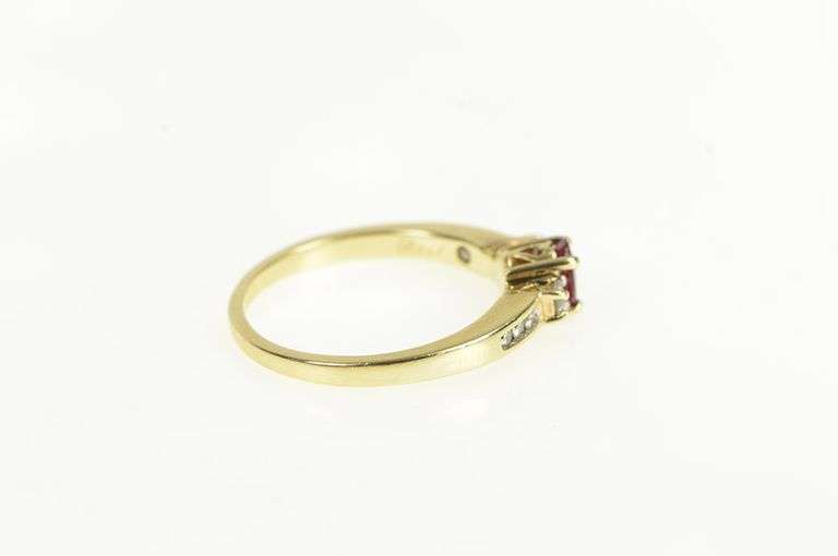 14K Yellow Gold Natural Ruby Diamond Accent Engagement Ring