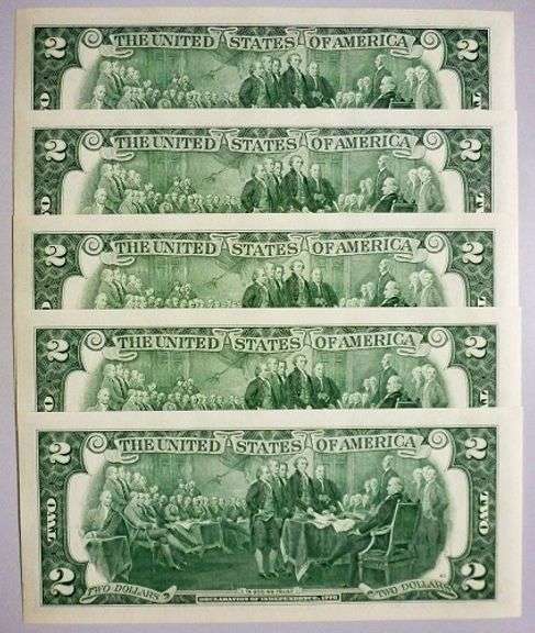 (5) Superb Crisp 2013 $2 Star Replacement Notes San Francisco-Consecutive!