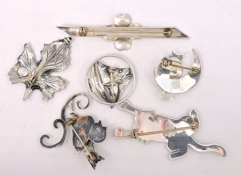 Random Pin Lot In Sterling Silver