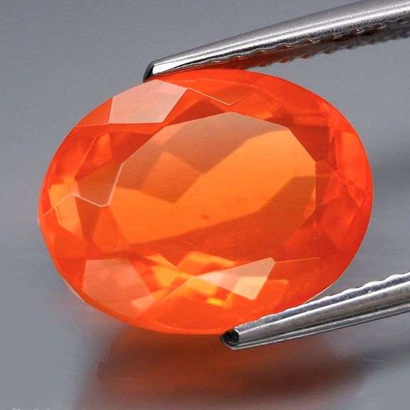Vibrant top color 3.49ct bright orange Fire Opal
