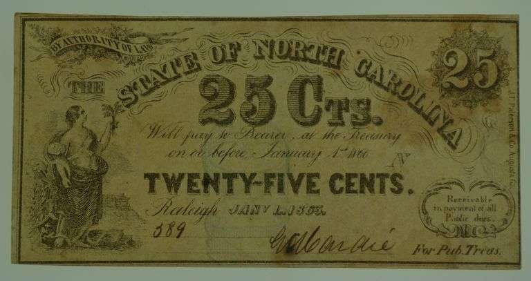 1863 Series 25 Cents Bank Note