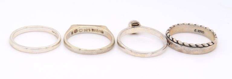 Group Lot of 4 Vintage 925 Sterling Silver Rings