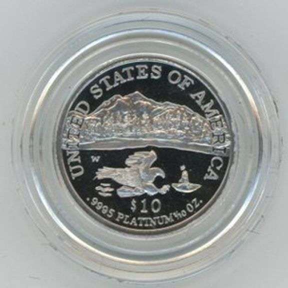 Superb Gem Cameo Proof 2002-W $10 pure Platinum. Box/COA