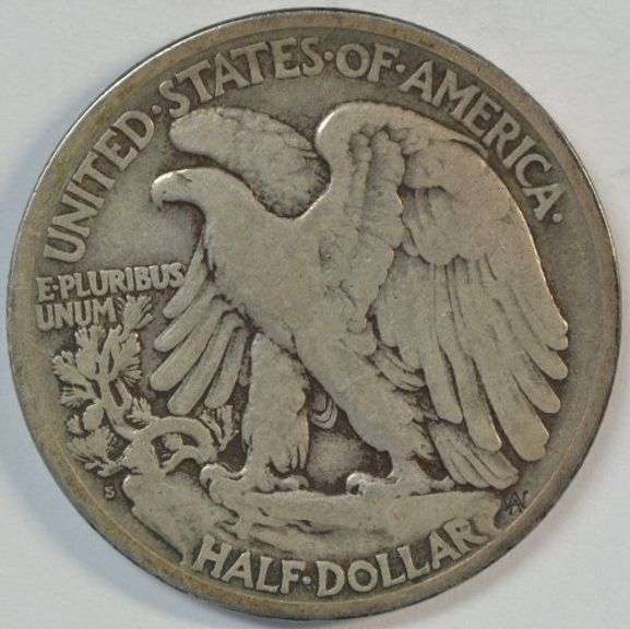Rare key date 1921-S Walking Liberty Half Dollar in Fine