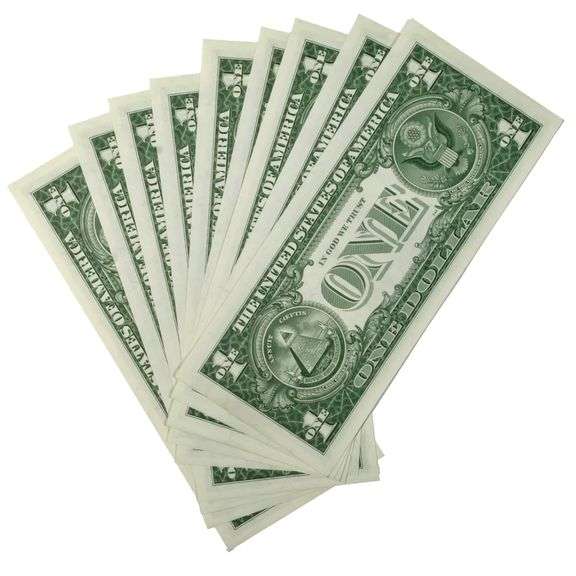 10 Consecutive CU 1957 A Star $1 Silver Certificates