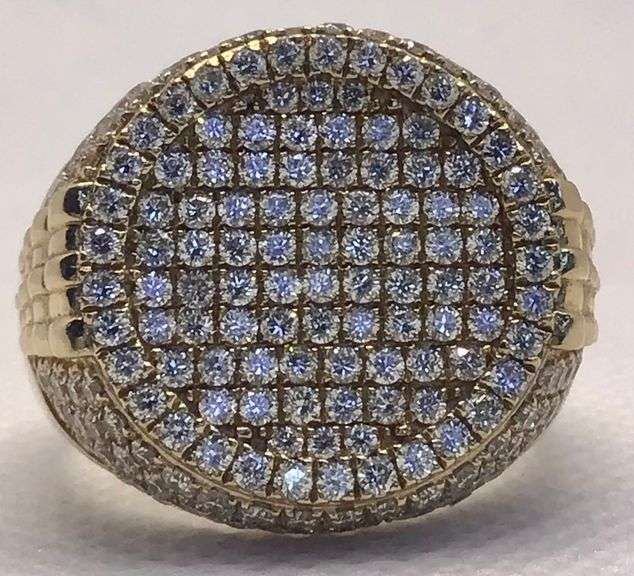 STYLISH 14K YELLOW GOLD MEN’S DIAMOND RING