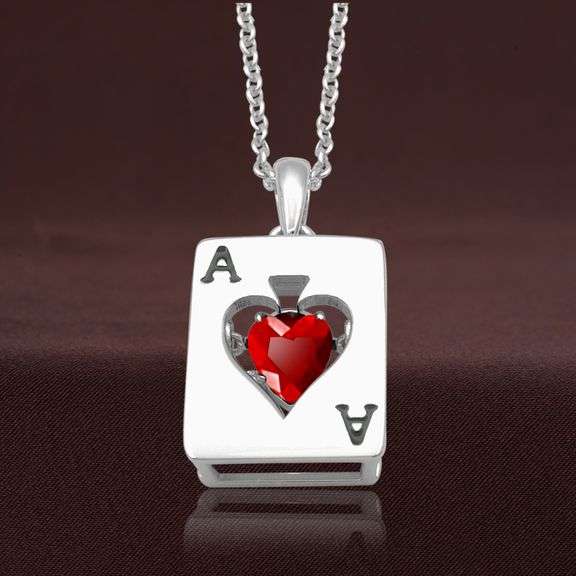 "Vegas Passion" Sterling silver with center dancing stone pendant