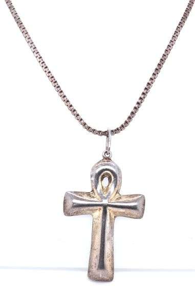 Vintage 925 Sterling Silver Cross Pendant on Chain