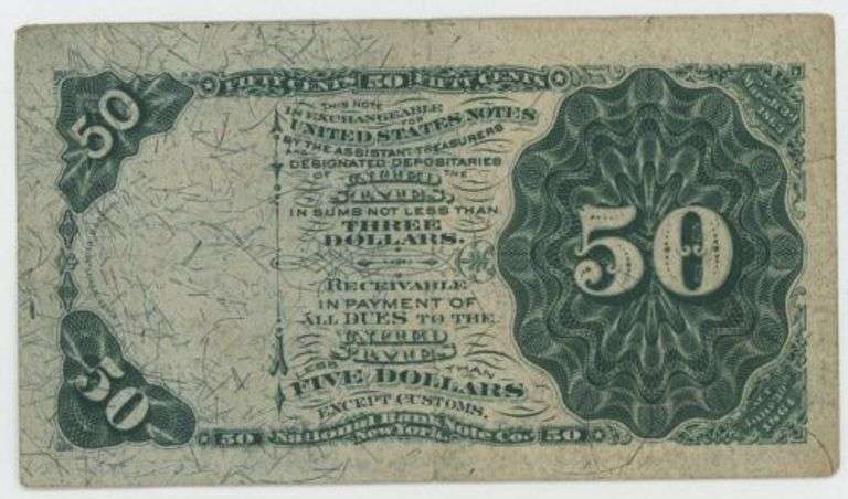 Seldom-seen 3rd Issue Fifty Cent Fractional Currency Note