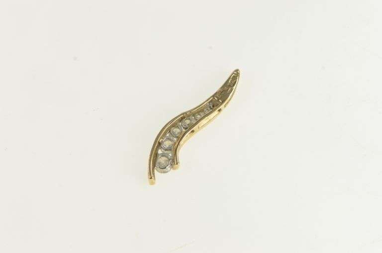 10K Yellow Gold 0.50 Ctw Diamond Journey Symbol Wavy Charm/Pendant