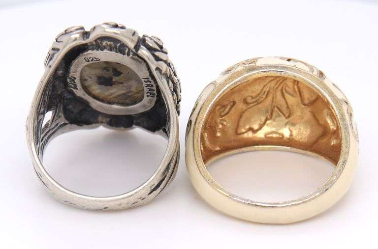 Group Lot of 2 Vintage 925 Sterling Silver Rings