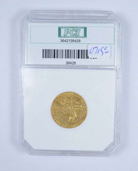 MS64 1908 $5.00 Indian Head Gold Half Eagle - Graded by PCI