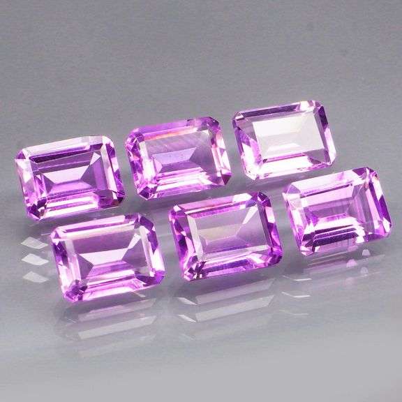Bright 8.55ct 8x6mm real Bolivian Amethyst set