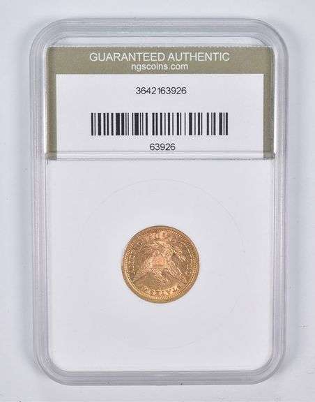MS63 1861 $2.50 Liberty Head Gold Quarter Eagle NGS