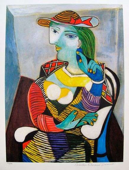 Collectible Pencil Numbered Pablo Picasso, Portrait Of Marie Therese Walter