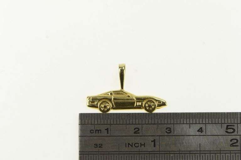 14K Yellow Gold Chevy C4 Corvette Vintage Sports Car 80s Charm/Pendant