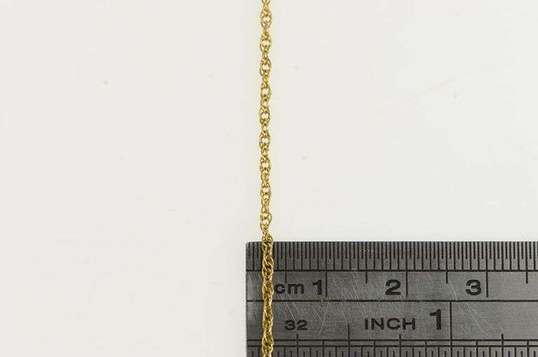 14K Yellow Gold 1.2mm Rope Chain Rolling Woven Link Necklace
