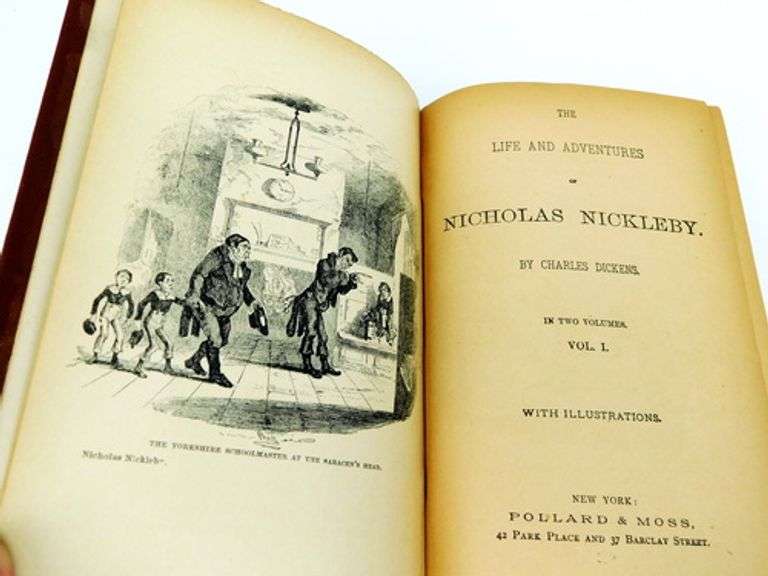 1889 Nicholas Nickleby by Charles Dickens Antique Book
