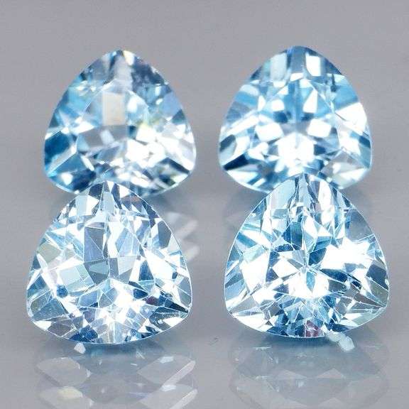 Superb quality 8.50ct 4 pc sky blue Topaz set