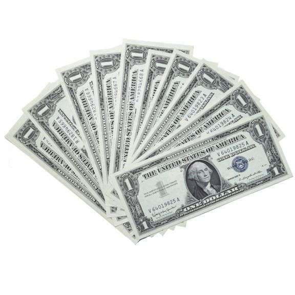 6 & 5 Consecutive CH CU 1957 B $1 Silver Certificates