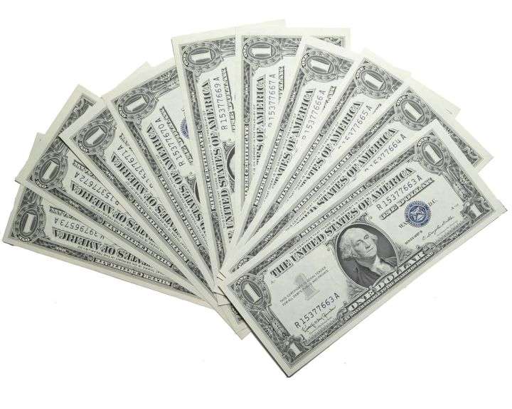 5 Consecutive 1957 B  Series Choice Unc $1 Silver Certificates