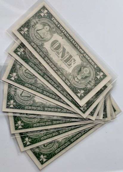 6 1935 E  Series  Unc $1 Silver Certificates