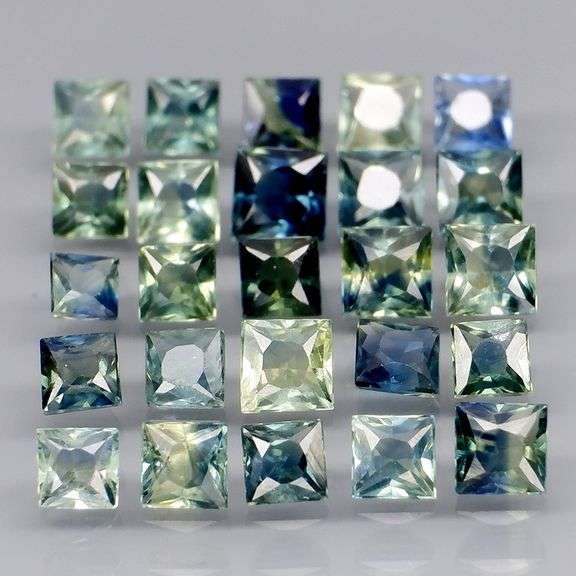 Heated only! 2.94ct princess cut Australian Sapphire set