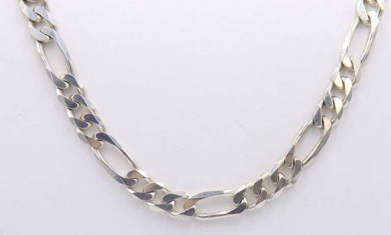 Italian 925 Sterling Silver Heavy Figaro Chain Necklace