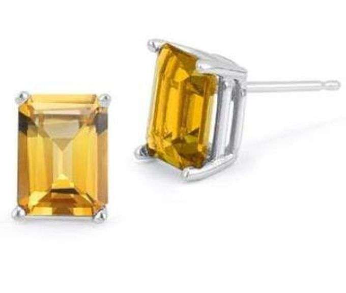1.00 CT CITRINE STERLING SILVER EARRINGS STUD