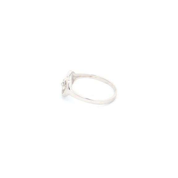 10K White Gold Diamond Interlocked Hearts Love Promise Ring