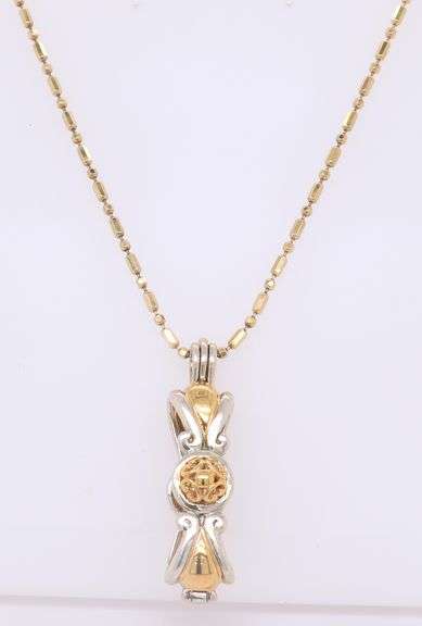 925 Sterling Silver Danecraft Pendant on Italian Beaded Silver Chain Necklace