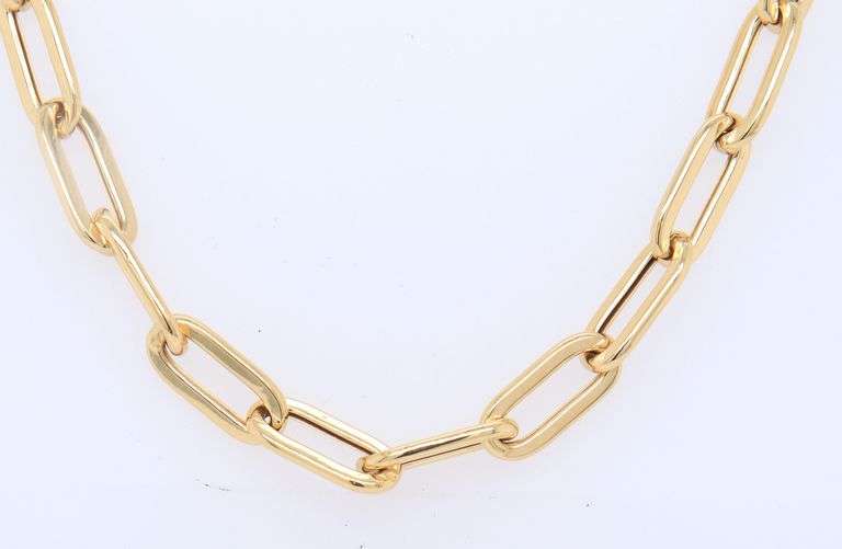 Fabulous 18kt Yellow Gold Paperclip Chain Necklace