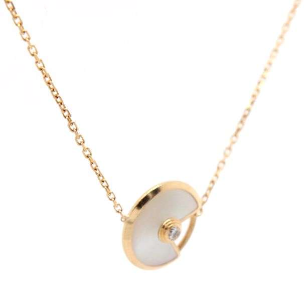 Cartier Amulette De Cartier Mother of Pearl and Diamond Bracelet in 18K W/Pouch and Paper