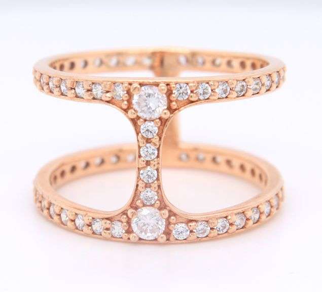 925 Sterling Silver Cubic Zirconia Wide Band