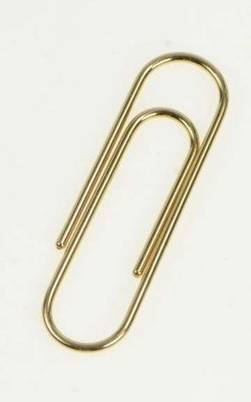 14K Yellow Gold Classic Paper Clip Vintage Stationary Pendant/Pin