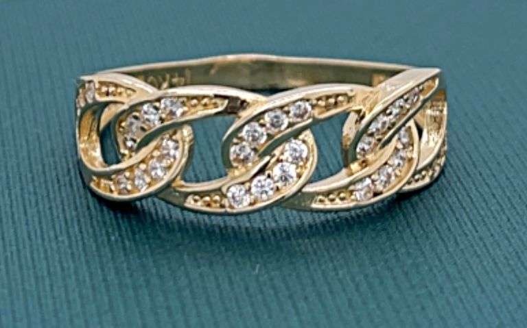14K Gold Miami Chain Link Ring