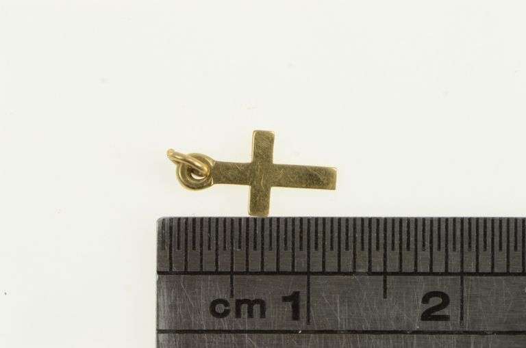 14K Yellow Gold Cross Christian Faith Symbol Simple Charm/Pendant