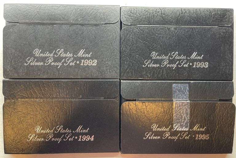 1992 through 1995 Run of 4 different dates US Silver Proof Sets