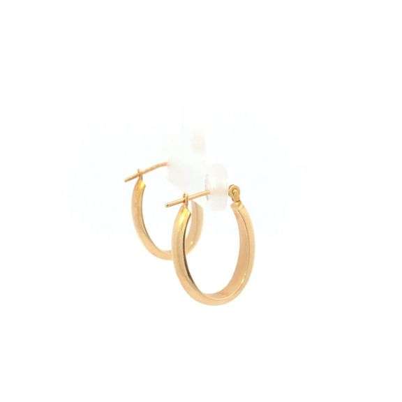 14K Yellow Gold 18.6mm Oval Vintage Hollow Fashion Hoop Earrings