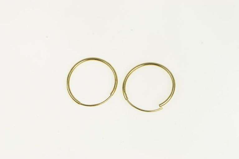10K Yellow Gold 18.9mm Vintage Classic Simple Hoop Earrings