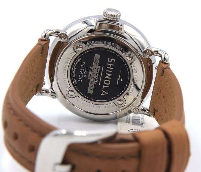 Shinola The Runwell 41mm Quartz Blue Dial on Brown Strap Watch